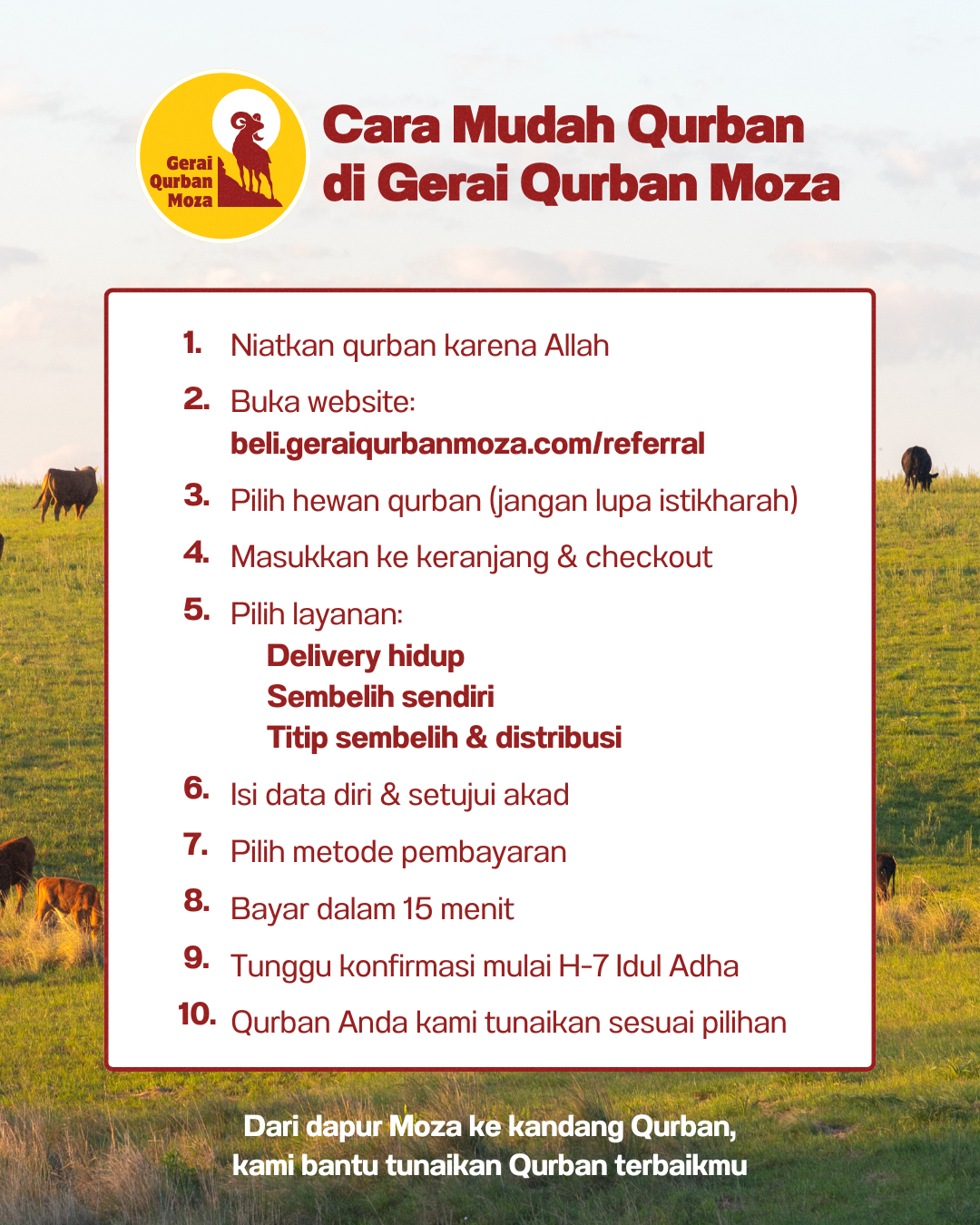 Cara Mudah Qurban di Gerai Qurban Moza